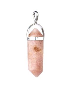 Pink Amethyst DT Point Pendant Silver Plated (1pc)