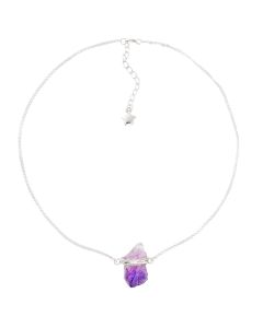 Wire wrapped Amethyst Point Necklace, Silver Plated (1pc)