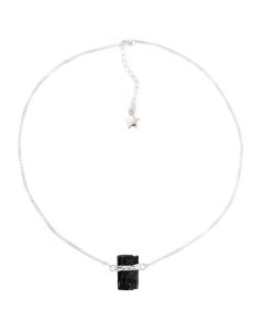 Wire wrapped Tourmaline Necklace, Silver Plated (1pc)