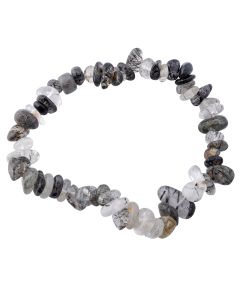 7.5" Freeform Chip Tourmalinated Quartz Bracelet (1 Piece) NETT