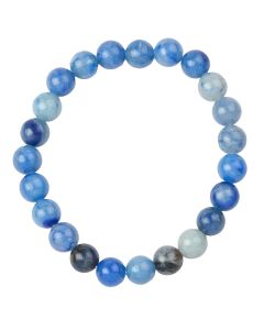 8mm Bead Bracelet Blue Quartz (1pc)