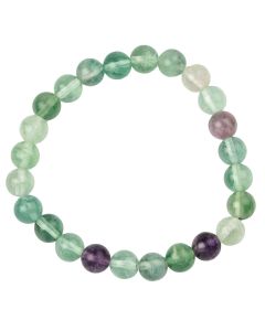 8mm Rainbow Fluorite Bead Bracelet (1pc)