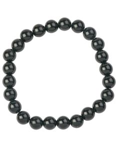 8mm Bead Bracelet, Black Agate (1pc)