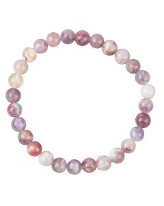 6mm Lepidolite and Pink Tourmaline Bead Bracelet  (1pc)