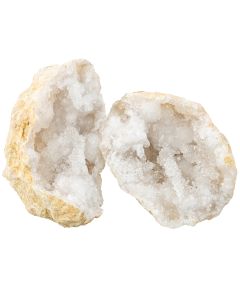 White Quartz Geode 6-10cm Morocco (1 Pair) NETT