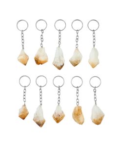 Citrine Heat Treated Point Keyring (10 Piece) NETT