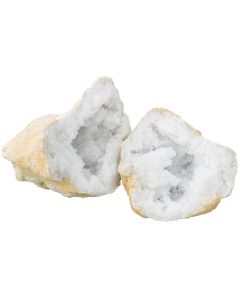 White Quartz Geode 12-15cm Morocco (1 Pair) NETT