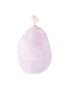 20-30mm Kunzite Tumblestone Pendant, Sterling Silver (1pc) NETT