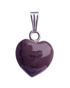 15mm Mookaite Heart Pendant, Silver Plated (1pc) NETT