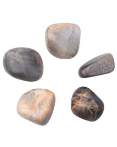 Moonstone Black Medium Tumblestone 20-30mm, India (100g) NETT