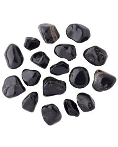 Onyx Black 20-30mm Medium Tumblestone, Brazil (250g) NETT