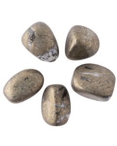 Pyrite Chispa Medium Tumblestone 20-30mm, China (100g) NETT