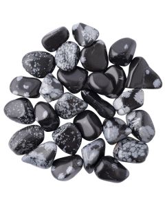 Obsidian Snowflake Medium Tumblestone 20-30mm, China (250g) NETT