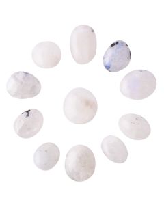 Rainbow Moonstone Small Tumblestone 10-20mm AAA Grade, India (50g) NETT