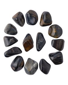 Blue Tiger Eye Large Tumblestone 30-40mm, SA Shape (Brazil) (250g) NETT