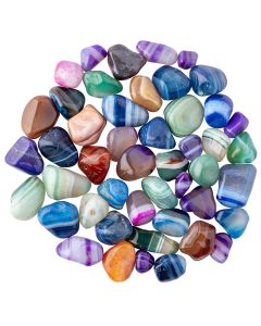 Agate Banded 7 Colour Mix, Extra Small Tumblestone 10-15mm (100g) NETT