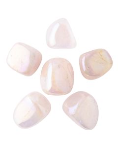 Rose Aura Quartz Tumblestone 20-30mm (100g) NETT