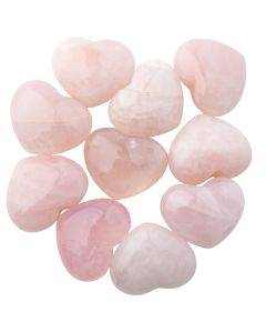 Rose Quartz Hearts 25x30mm Tiny (10 Piece) NETT