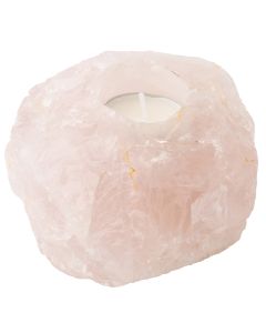 Rose Quartz Tealight Holder, Madagascar (1pc) NETT