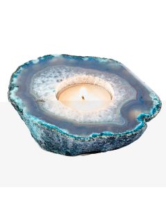 Agate Slab T-light Holder Green NETT