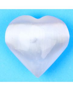 Selenite Puff Heart 50-60mm (1pc) NETT