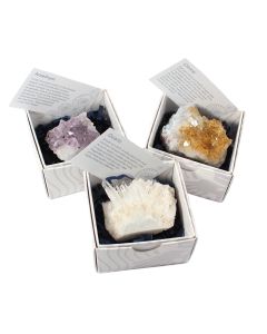 Amethyst/Citrine/Quartz Clusters Gift Boxed with ID Card (9 Piece) NETT
