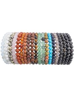 Assorted 6mm Bead Bracelets (20pcs) NETT