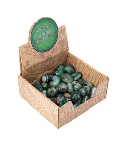 Green Banded Agate Tumblestone Retail Box (50pcs) NETT