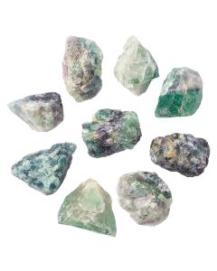 Rough Fluorite in Gift Box with ID Card, Mexico (9pcs) NETT