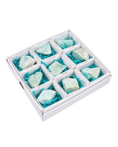 Rough Amazonite in Gift Box with ID Card (9pc) NETT