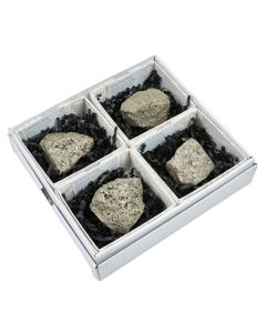 Pyrite Chispa Rough in Gift Box with ID Card (4pc) NETT