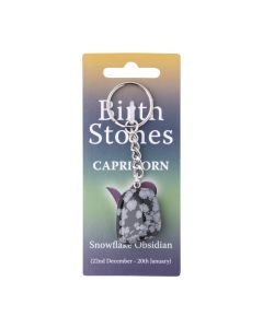 Capricorn, Snowflake Obsidian Birthstone Keyring (6pcs) NETT