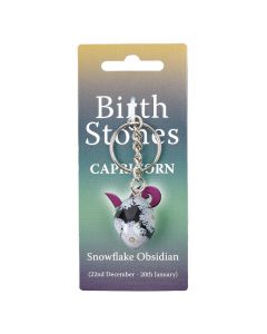 Capricorn, Snowflake Obsidian Birthstone Keyring (6pcs) NETT