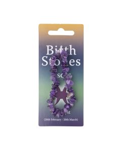 Pisces, Amethyst Birthstone Chip Bracelet (10pcs) NETT