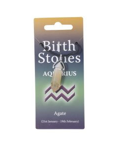 Aquarius, Agate Birthstone Pendant on Thong (10 Piece) NETT