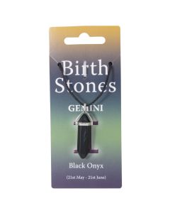 Gemini, Black Onyx Birthstone Pendant on Thong (10 Piece) NETT