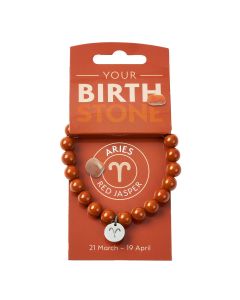 ARIES Red Jasper Birthstone Bead Bracelet with Charm (3pc) NFD