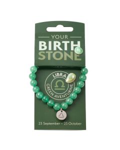 LIBRA Aventurine Birthstone Bead Bracelet with Charm (3pc) NFD