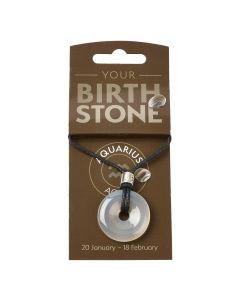 AQUARIUS Agate Birthstone Donut Pendant Thong with Charm (3pc) NFD