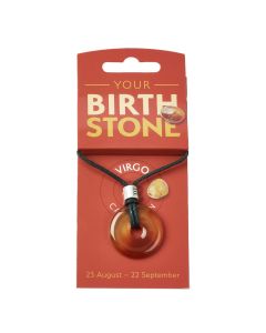 VIRGO Carnelian Birthstone Donut Pendant Thong with Charm (3pc) NFD