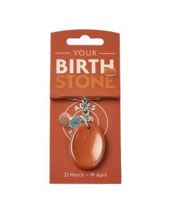 ARIES Red Jasper Birthstone Keyring with Charm (3pc) NFD