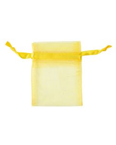 Yellow Organza Drawstring Bag 7x9cm (20pc) NETT