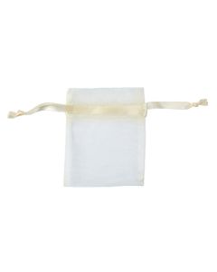 White Organza Drawstring Bag 7x9cm (20pc) NETT