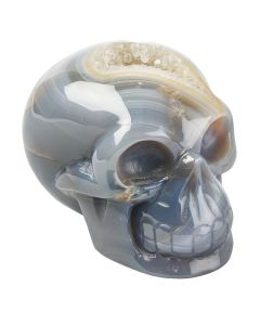 Agate Geode Skull, 3.75" (1pc) NFD