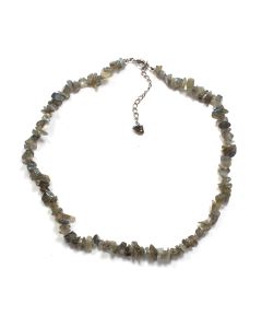 18" Labradorite Chip Necklace & Ext Chain, AA Grade (1pc) NETT