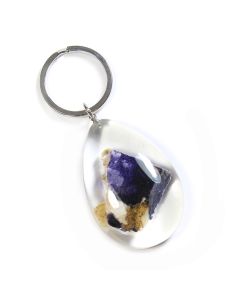 Blue John Fluorite in Resin Keyring (1pc) NETT