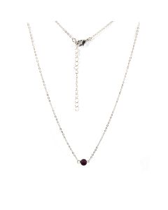 16" Necklace (Rhodium Plated) with 6mm Purple Rainbow Druzy Bead (1pc) (Was £3.85 Now £1.925) NETT