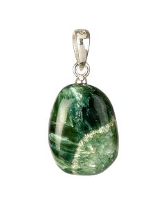 Seraphinite Tumblestone Pendant with Sterling Silver Bail (1pc)