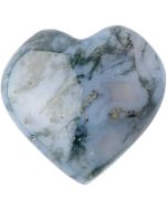 Moss Agate Puff Heart 25-30mm (1pc) Nett