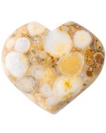 Spotted Agate Puff Heart (Approx)25-30mm (1pc) NFD